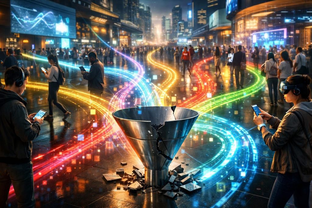 entdecken sie, wie sich nutzerpfade im jahr 2026 fragmentieren und was das ende des klassischen funnels für digitales marketing bedeutet.